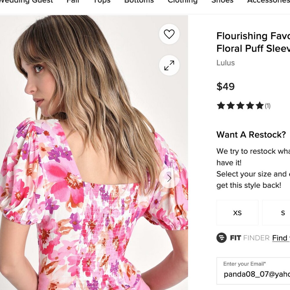Lulus Woman Flower Crop Top, Size M, Flourishing Favorite Ivory and Pink Floral